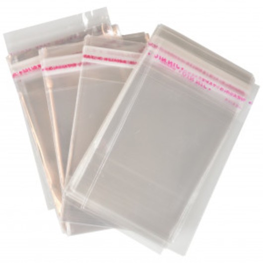 Infinity Hearts Cellofanpåse med Klisterremsa Klar 6x8cm - 100 st