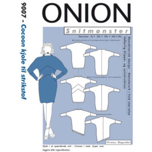 ONION Snittmönster Plus 9007 Cocoon-klänning Str- XL-5XL