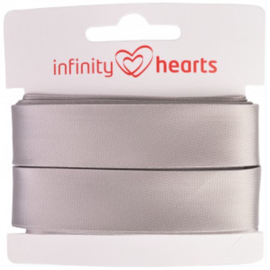 Infinity Hearts Satinband Dubbelsidig 15mm 017 Grå - 5m