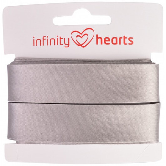 Infinity Hearts Satinband Dubbelsidig 15mm 017 Grå - 5m