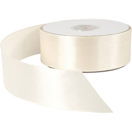 Satinband, B: 38 mm, cream, 50m/ 1 rl.