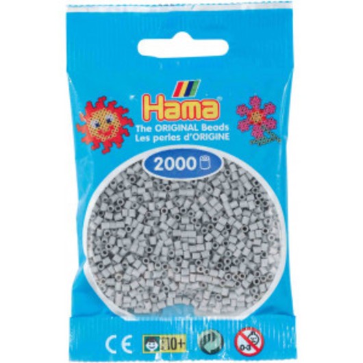 Hama Mini Pärlor 501-70 Ljusgrå 2000 st