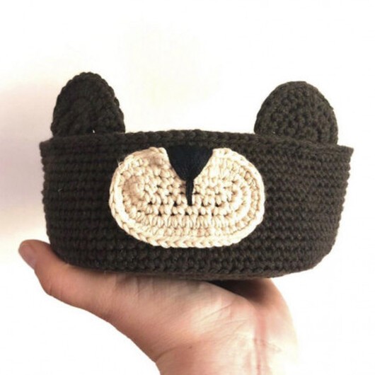 Björnkorg av Rito Krea - Korg virkmönster 14,5 cm