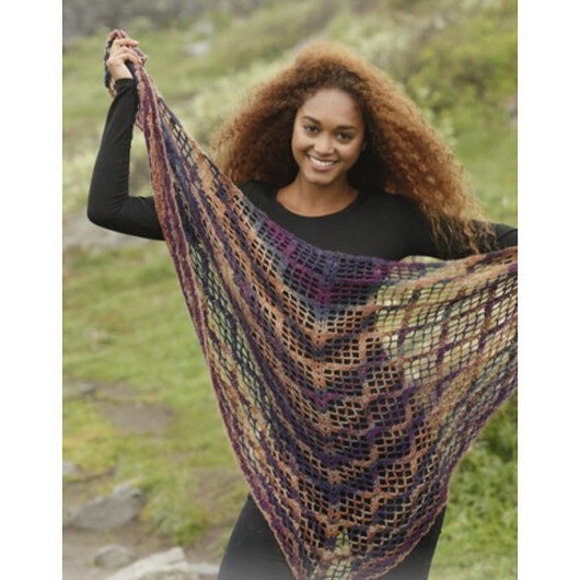 Loren by DROPS Design - Sjal Virk-mönster 154x72 - 172x80 cm