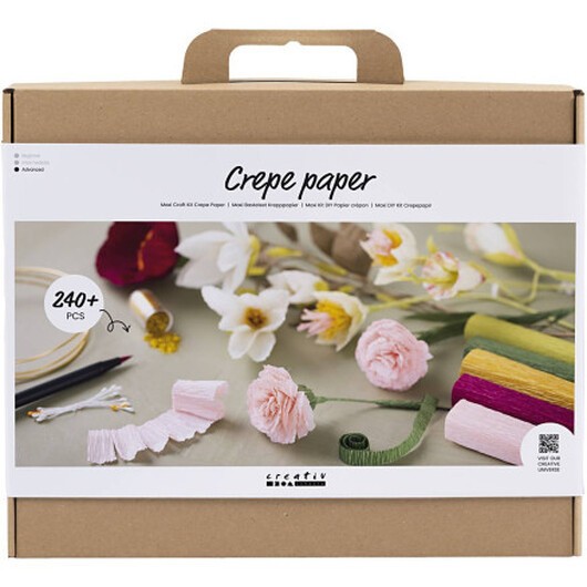 Maxi DIY Kit Crepepapper, Blommor, Stretch/crepe: 180%, 105 g, 1 frp.