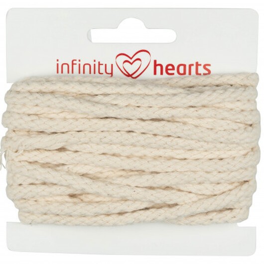 Infinity Hearts Anoraksnöre Bomull rund 5mm 200 Natur - 5m