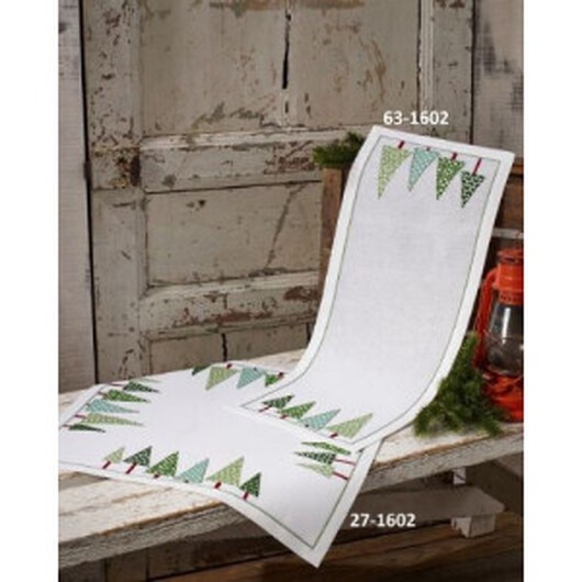 Permin Broderikit Löpare Julgranar på Rad 28x74cm