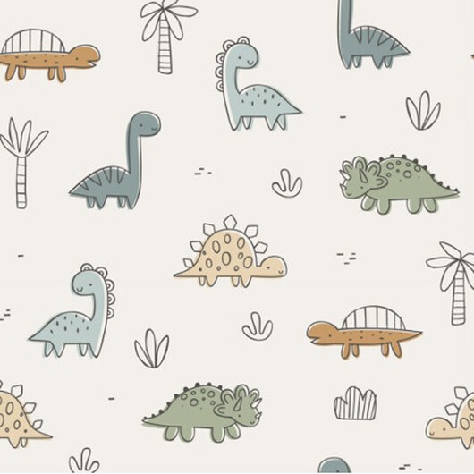 Bomullsjersey Print Tyg 150 cm 051 Dino - 50cm