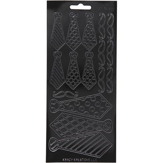 Stickers, slips, ark 10x23 cm, svart, 1 ark