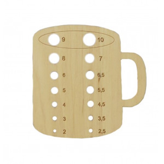 Stickmätare Mugg 2-10mm Trä 6x9cm - 1 st