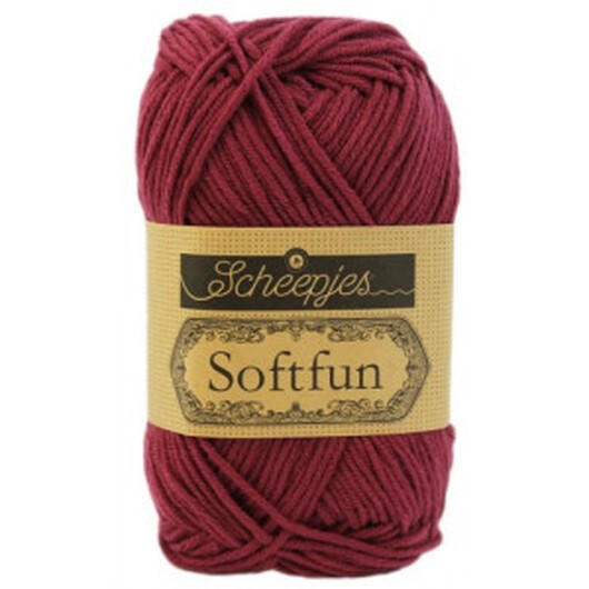 Scheepjes Softfun Garn Unicolor 2534 Plommon