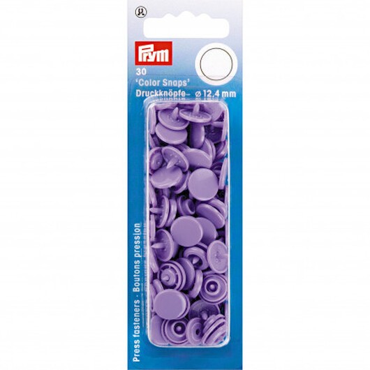 Prym Color Snaps Tryckknappar Plast Rund Lavendel 12,4mm - 30 st.