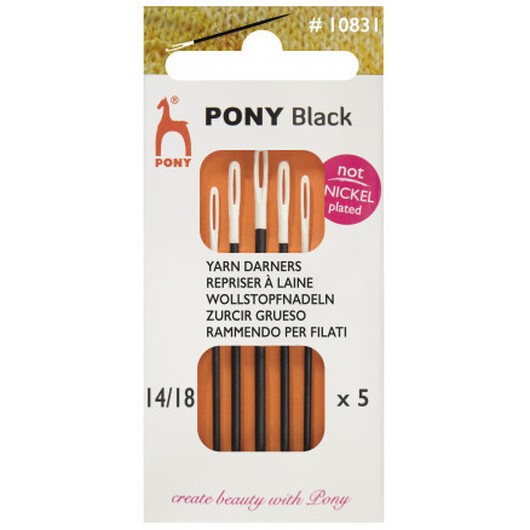 Pony Black Ullnålar strl 14/18 - 5 st