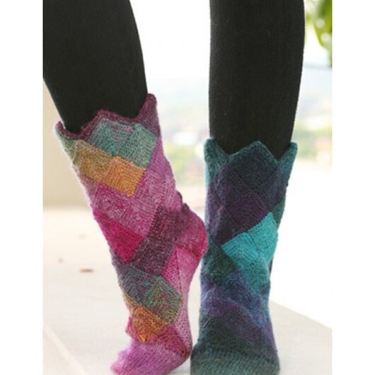 Harlekin Strumpor by DROPS Design - Sockor Stickmönster str. 35/37 - 41/43