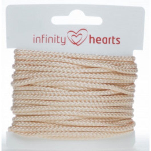 Infinity Hearts Anoraksnöre Polyester 3mm 03 Beige - 5m