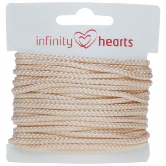 Infinity Hearts Anoraksnöre Polyester 3mm 03 Beige - 5m