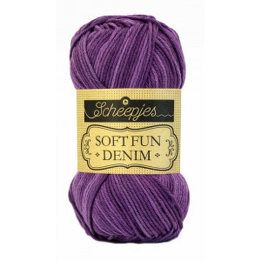 Scheepjes Softfun Denim Garn Print 515 Aubergine