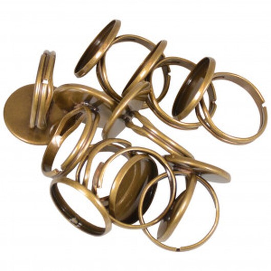 Infinity Hearts Fingerring DIY Järn Brons 16mm - 10 st.