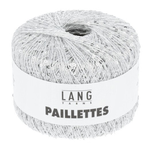 Lang Yarns Paillettes Garn 01 Vit/Silver