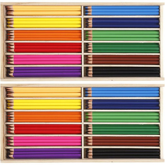 Färgpennor, blyerts 3 mm, Ass. färger, 2x144 frp. / 1 pk.