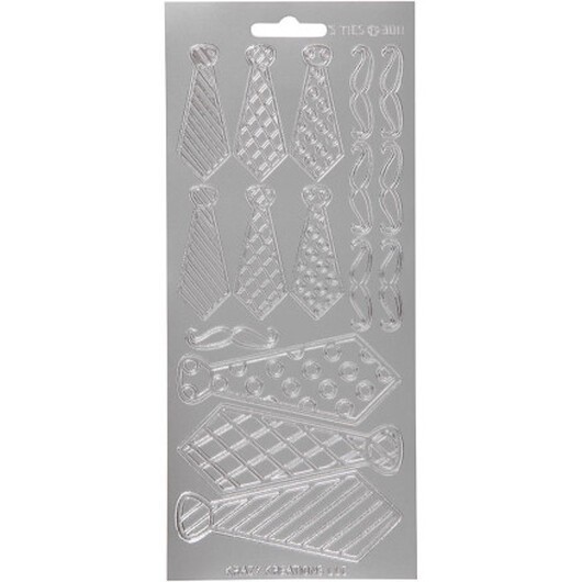 Stickers, slips, ark 10x23 cm, silver, 1 ark