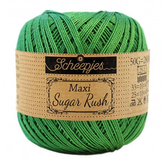 Scheepjes Maxi Sugar Rush Garn Unicolor 606 Grass Green