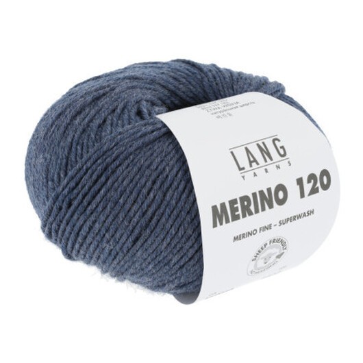 Lang Yarns Merino 120 Garn 234 Mörk Denim Melange