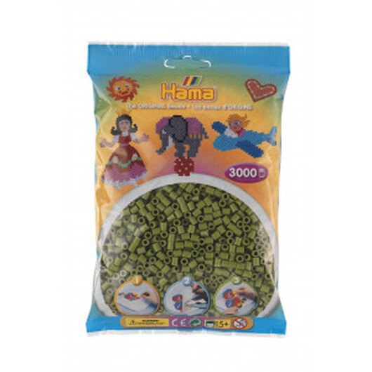 Hama Midi Pärlor 201-84 Oliv - 3000 st.