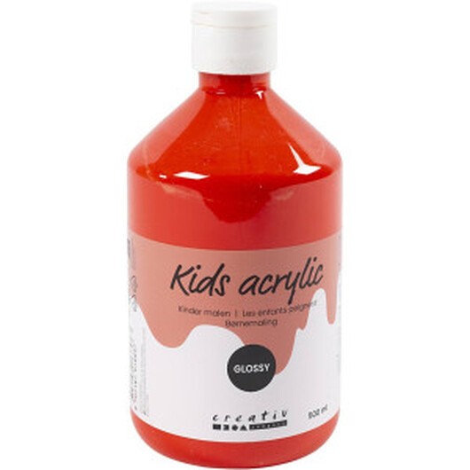 Akrylfärg Blank, röd, 500ml/ 1 flaska