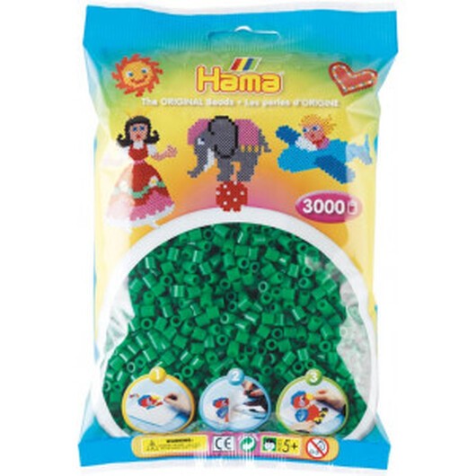 Hama Midi Pärlor 201-10 Grön - 3000 st.