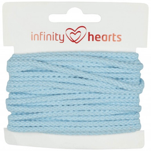 Infinity Hearts Anoraksnöre Bomull rund 3mm 600 Ljusblå - 5m