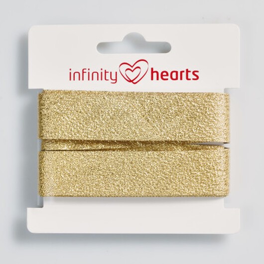 Infinity Hearts Lurex Kantband/Snedslå 40/20mm 02 Guld