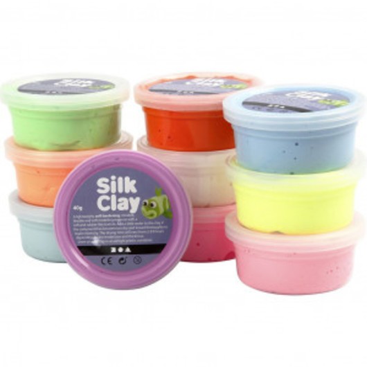 Silk ClayÂ®, 10x40 g, mixade färger, Basic 2