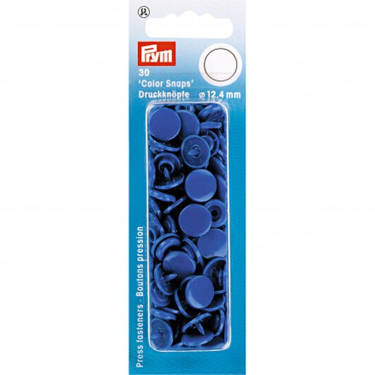 Prym Color Snaps Tryckknappar Plast Rund Blå 12,4mm - 30 st.