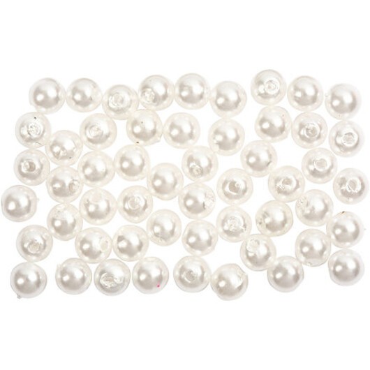 Vaxpärlor, diam. 5 mm, hålstorlek 0,7 mm, pärlemor, 100 st / 1 frp.