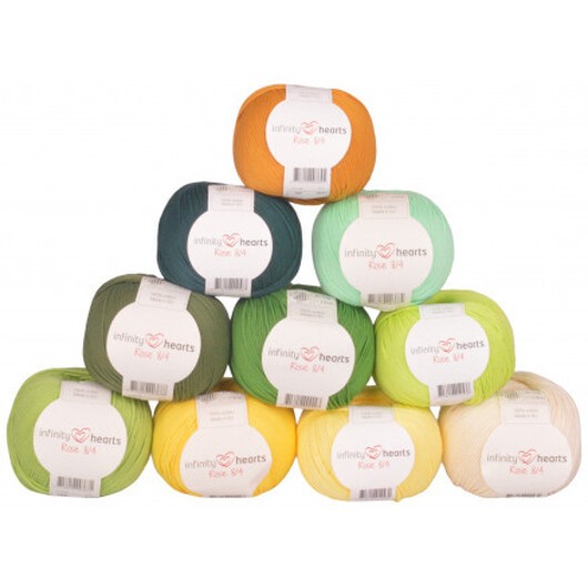 Infinity Hearts Rose 8/4 Garnpaket 19 Gröna och Gula nyanser - 10 st