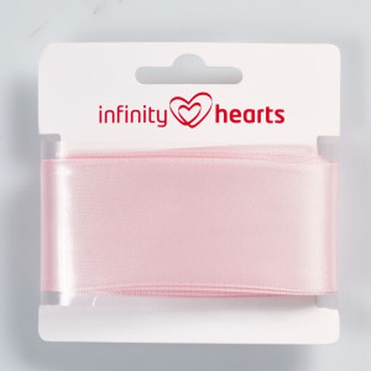 Infinity Hearts Satinband Dubbelsidigt 38mm 117 Ljusrosa - 5m