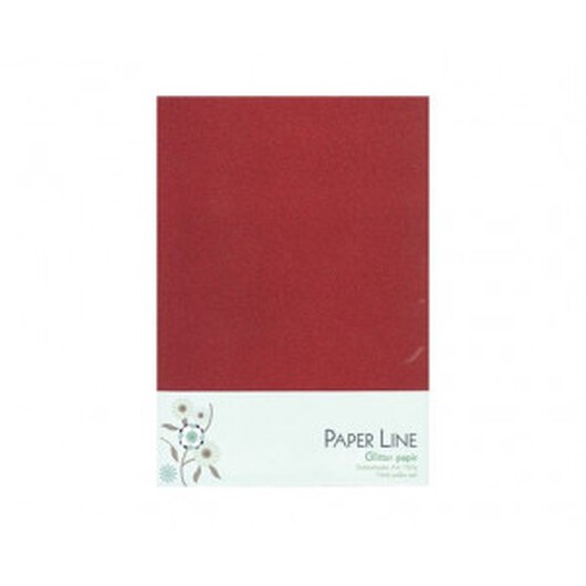 Glitter Papper Röd Dubbelt A4 120g - 10 ark