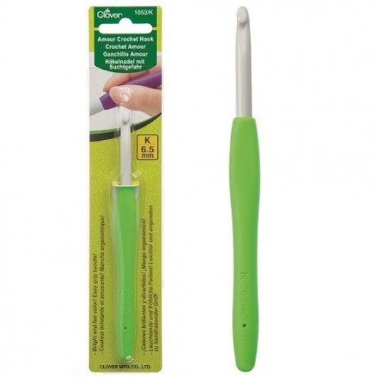 Clover Amour Virknål 6,5 mm US K/10,5 Neon Grön
