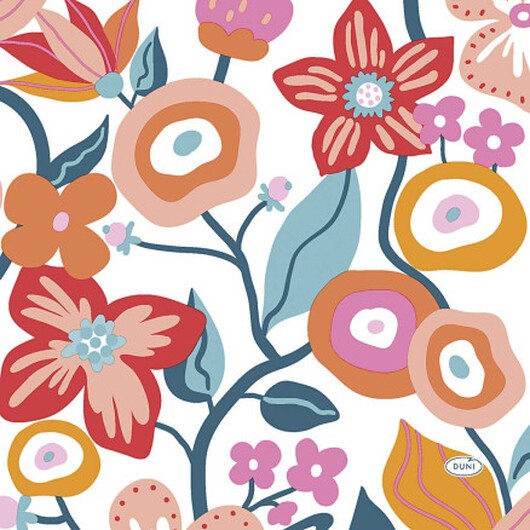Servetter, blommor, stl. 33x33 cm, 20 st./ 1 förp.