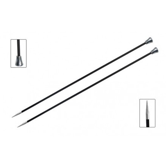 KnitPro Karbonz Stickor / Jumperstickor Kolfiber 25cm 6,00mm / 9.8in US10