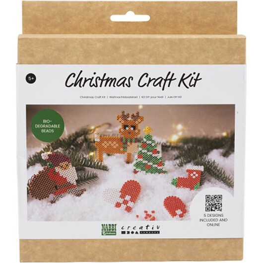 DIY Kit Nabbi BioBeads , Tomte, julstrumpa, julhjärta, julgran och ren, 1 frp.