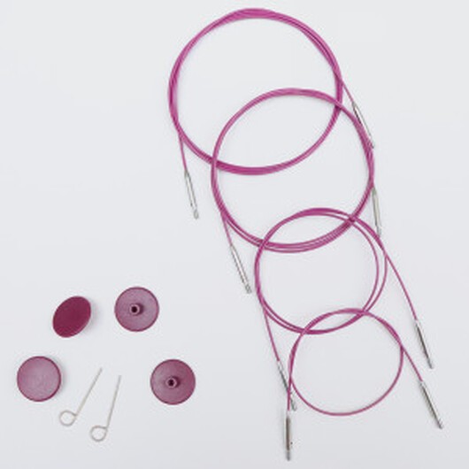 KnitPro Wire / Kabel till Ändstickor 20 cm (blir 40 cm inkl. stickor)