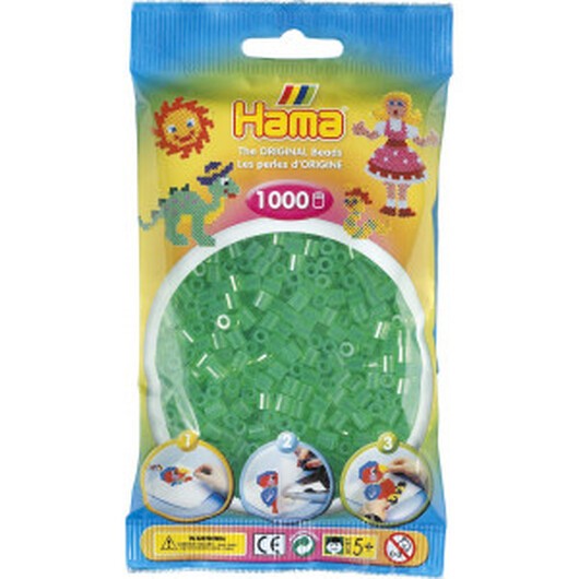 Hama Midi Pärlor 207-16 Transparent Grön - 1000 st