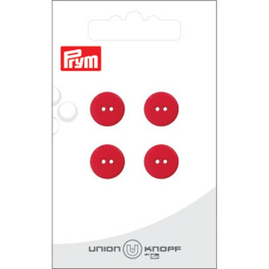 Prym Platt Plastknapp Röd 12 mm - 4 st.