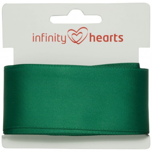 Infinity Hearts Satinband Dubbelsidigt 38mm 563 Dov Grön - 5m