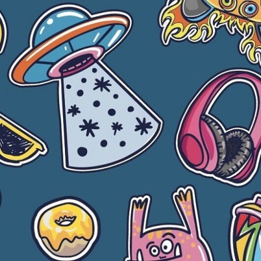 Bomullsjersey Print Tyg 150cm 004 Stickor - 50cm