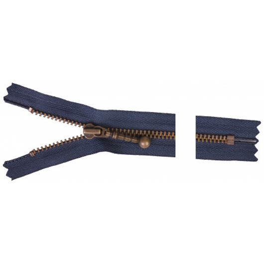 YKK Dragkedja/Blixtlås Antik Mässing 20cm 4mm Marin