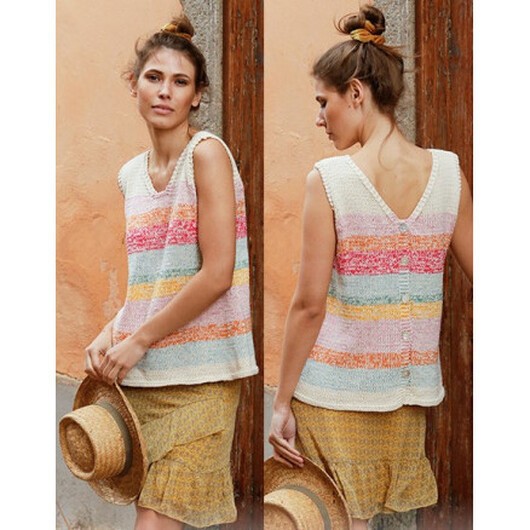 Block Party by DROPS Design - Topp stickmönster str. S - XXXL