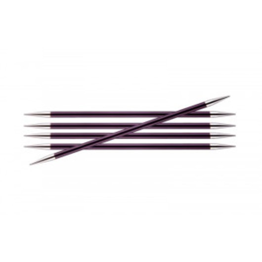 KnitPro Zing Strumpstickor Aluminium 15cm 6,00mm / 5.9in US10 Purple V